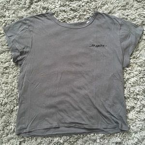 Me to We "Inspire" Grey Crop Top